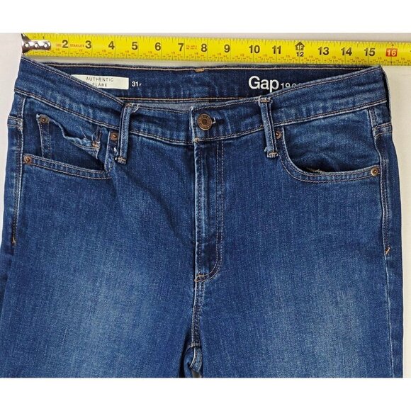 Gap 1969 Size 12 Regular Womens 31X32 Authentic Flare Blue Denim 5 Pocket Jeans - Picture 2 of 12